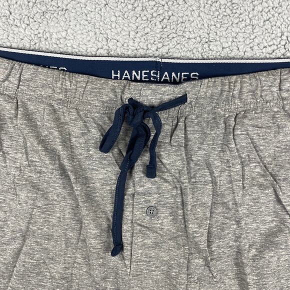 Hanes Men's 3XL Grey Blue 2-Pack Cotton Knit Shorts Waistband & Pockets - Picture 2 of 13